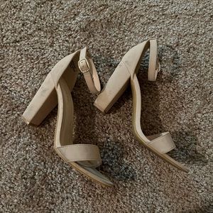 Gently worn beige heels